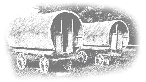 drawing of a glamping wagon