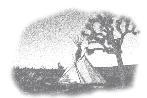 drawing of a glamping tipi