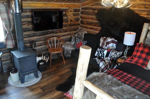 inside view of 100+-Year-old Rustic Log Cabin near Ghost Lake