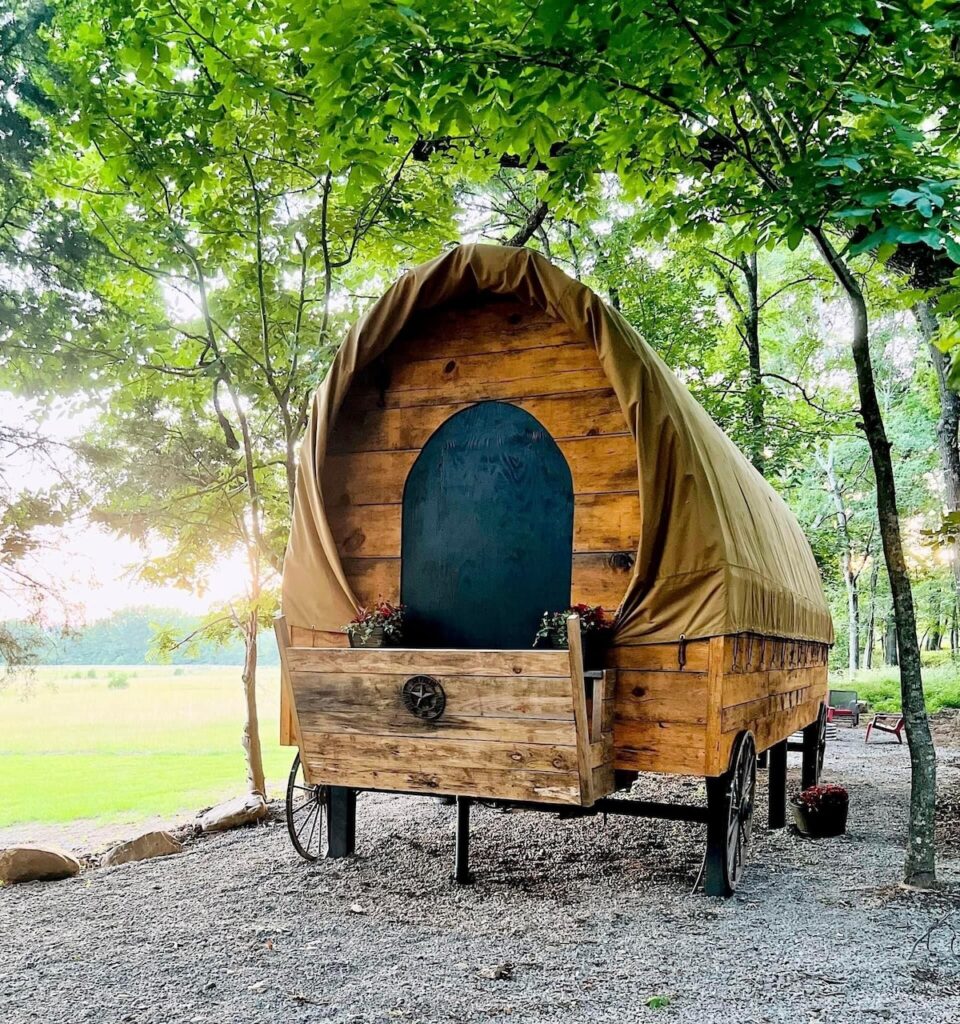 Sparrow Covered Wagon Glamping in Arkansas