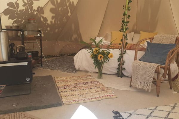 Bell Tent in the Woods inside