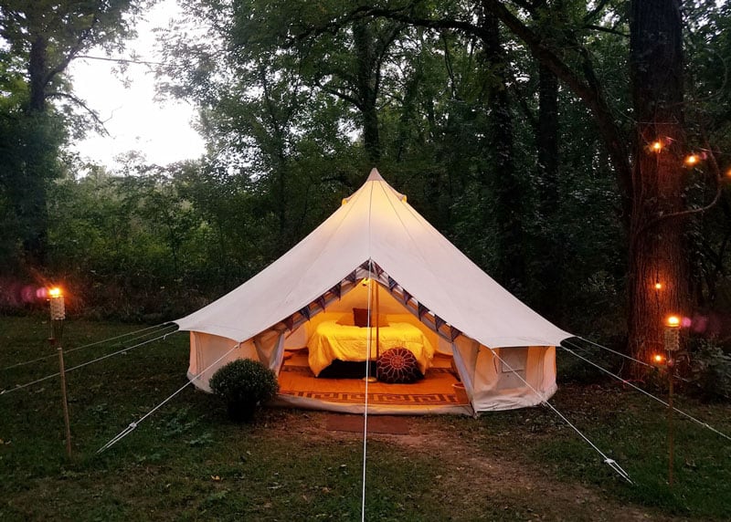 Glamping Arkansas in a Bell Tent on the Kings River