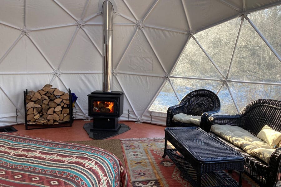 Twisting Twig Garden’s Glamping Dome in Wisconsin