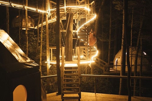 Dome Town Red River Gorge Treehouses lights