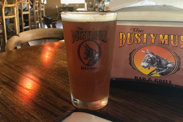 craft beer at the dusty mule while glamping in idaho