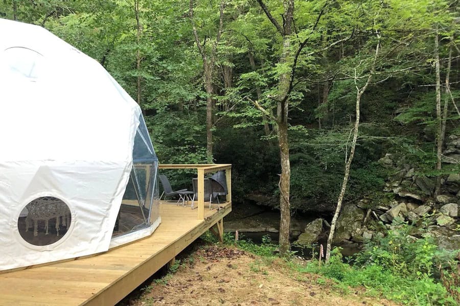 Glamping Asheville Geodesic Dome Tent