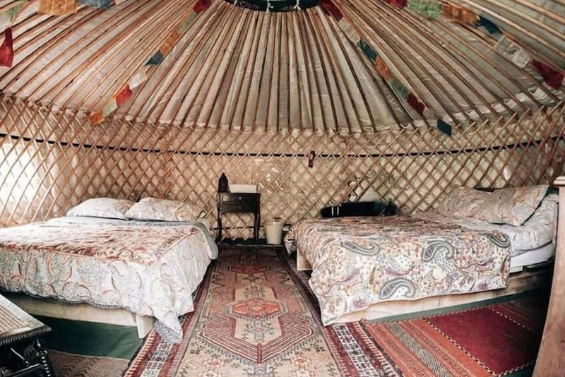 Hapus Yurts in North Wales with Barn Kitchen