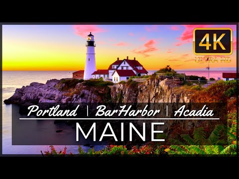 MAINE 4K - Portland, Bar Harbor, Acadia - New England Aerial Drone Travel Tour