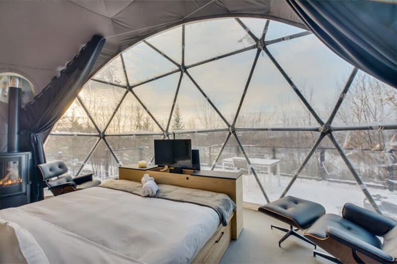 Bel Air Tremblant Dome Rentals Inside view