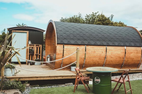 Glamping Pod by the Pond for Glamping in Limavady view of pod