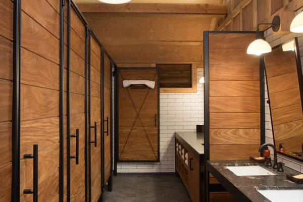Ventana Big Sur Glamping Resort shared shower stalls view of shower stall with sinks