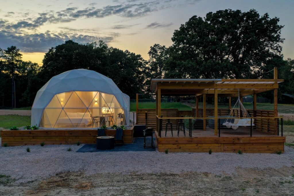 Luxury Arkansas Glamping Dome with Hot Tub 