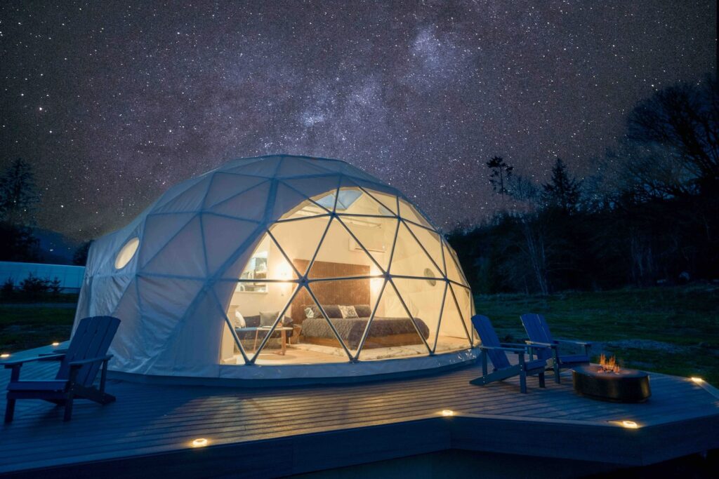 Mt Rainier Stargazing Dome Tent at Wildlin Farm