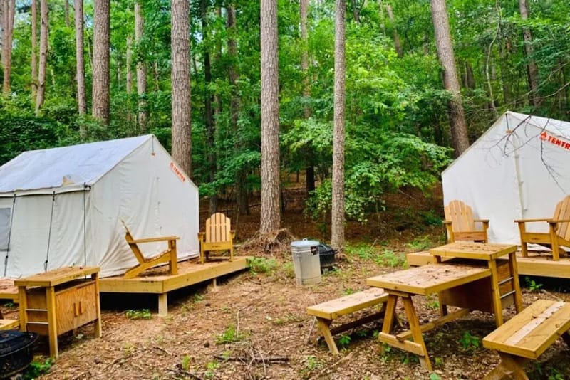 Tent Glamping in Louisiana at Lake D'Arbonne State Park