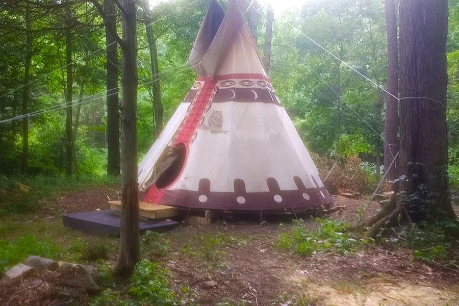 Sioux Tipi Glamping New York on a Lake