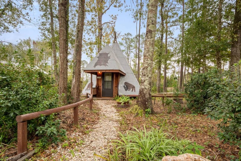Tipi Glamping in Louisiana at Pleasant Hill Camp
