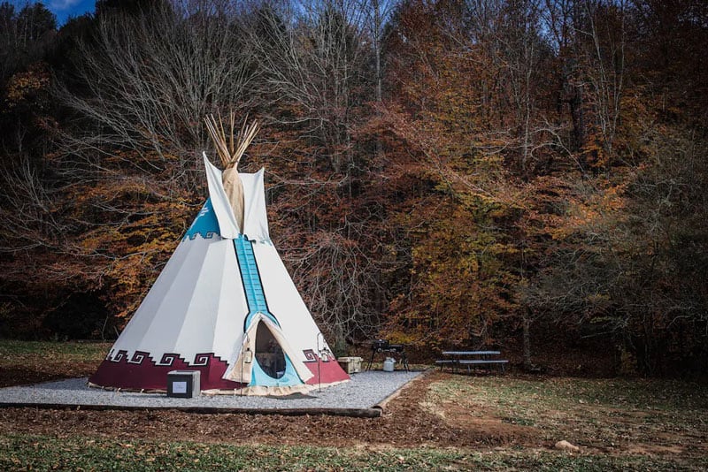 Authentic Tipi In The Blue Ridge Mountains