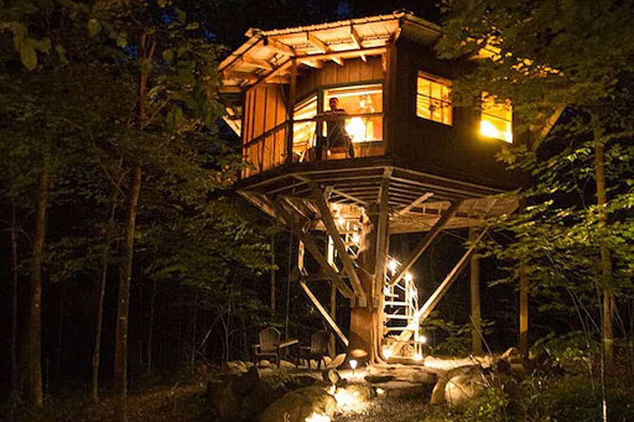 Upstate New York Glamping Treehouse in the Adirondacks