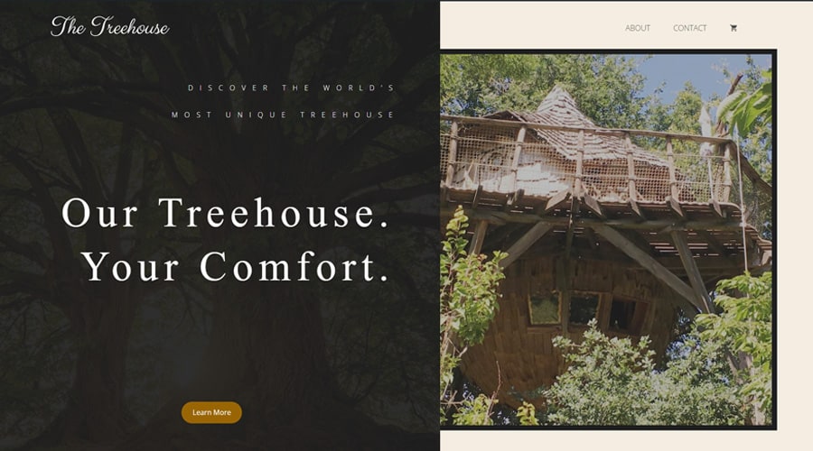 Glamping website design for glamping properties example site