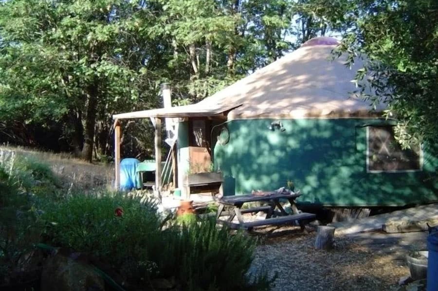 Glamping Yurt Rental in Northern California on Yuba River