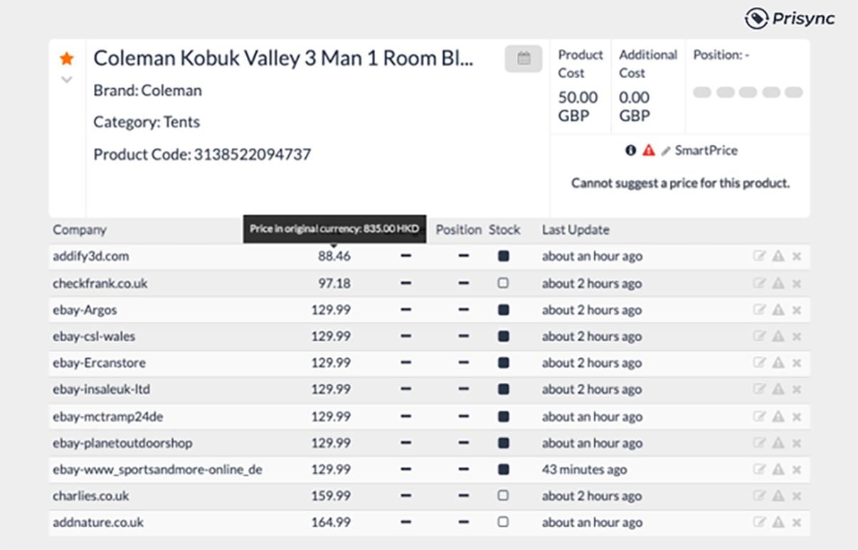 dashboard view for currency transition