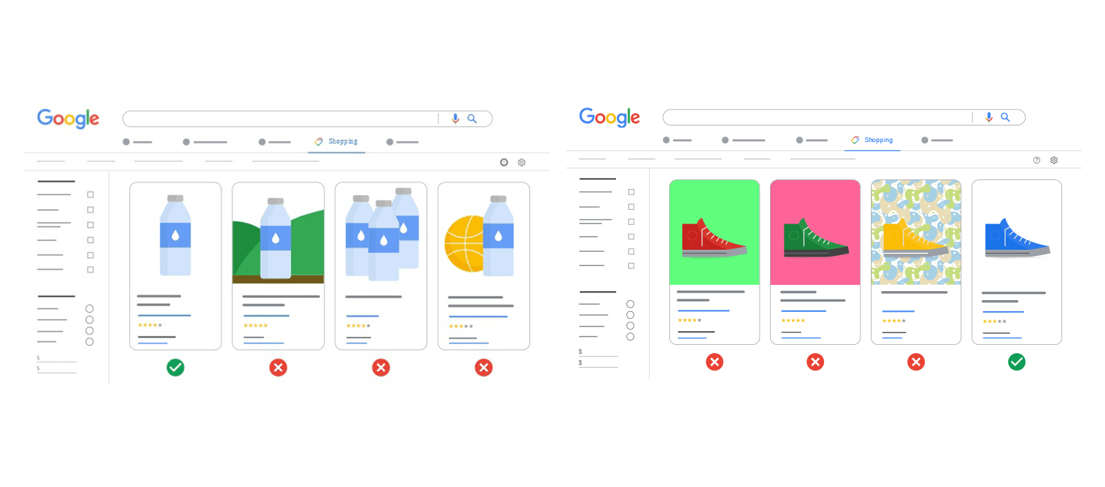 Product display on Google Shopping's dashboard