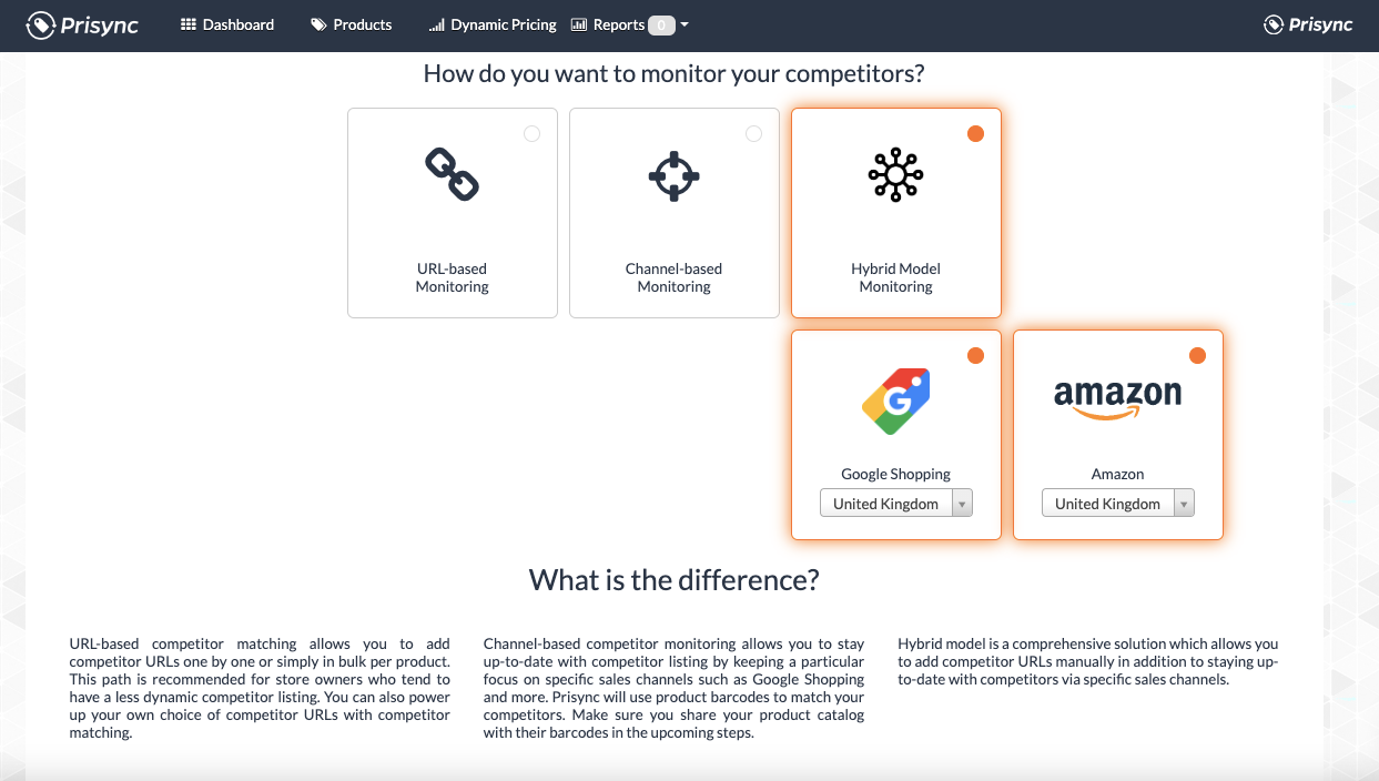 hybrid model competitor monitoring