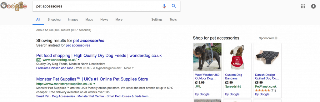 google pet accessories